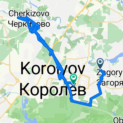От Бурковский проезд 38 корпус 4, Королёв до Калининградская улица 1, Королёв