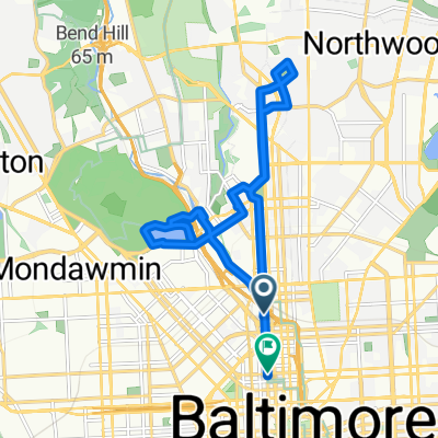 W Preston St, Baltimore to W Mount Vernon Pl, Baltimore