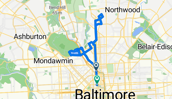 W Preston St, Baltimore to W Mount Vernon Pl, Baltimore