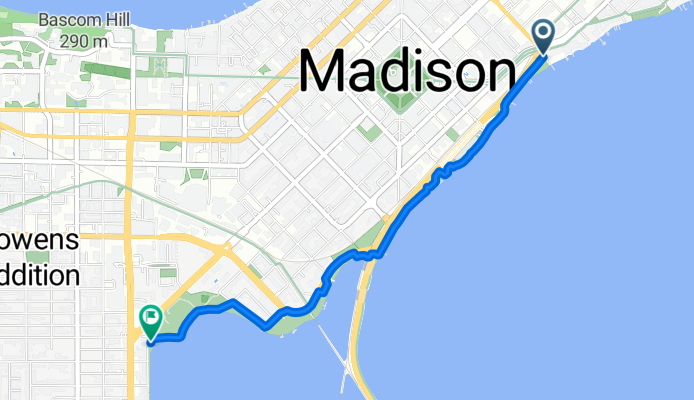 E Wilson St, Madison to W Shore Dr, Madison