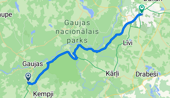 Route from Līgatne