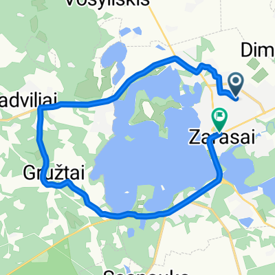 Malūno g., Zarasai до Vytauto g., Zarasai