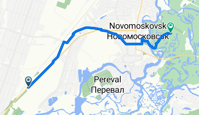 Сучкова вулиця, Novomoskovs'k до Піщанська