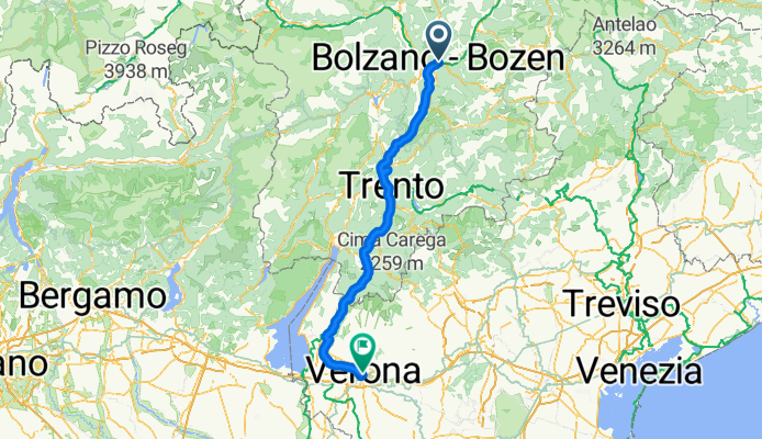 Laurin Straße, Bozen nach Via Daniele Manin, Verona
