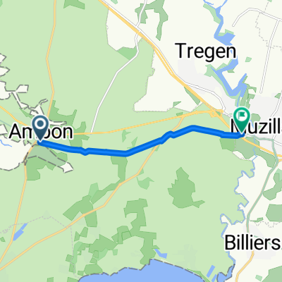 Route de Damgan, Ambon à Rue de Bellevue, Muzillac