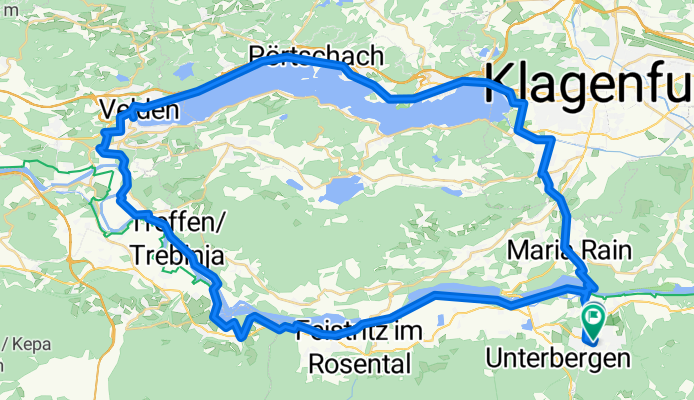 Route to Pfarrkirche Heiliger Martin in Ferlach/Borovlje