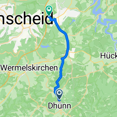 Dhünn -&gt;Remscheid Hasnjagd - 9,4 km, 139 hm
