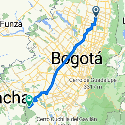De Calle # 20-25 a Calle 80b Sur 40-30