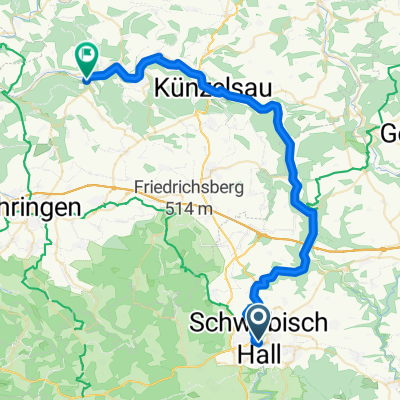 Schwäbisch Hall - Forchtenberg 45km