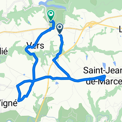 De Rue du Clos de Vers à Chemin du Calvel