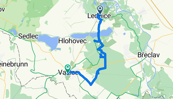 Zámek, Lednice až náměstí Svobody, Valtice