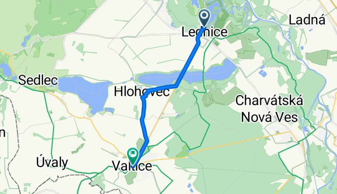 Zámek, Lednice až náměstí Svobody, Valtice