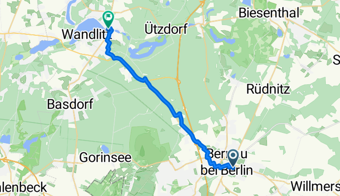Ladestraße, Bernau bei Berlin nach Der 66-Seen-Wanderweg, Wandlitz