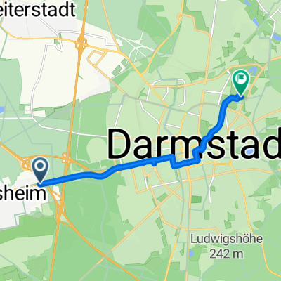 Eulerweg, Griesheim nach Kranichsteiner Straße, Darmstadt