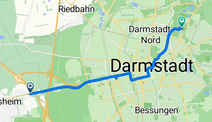 Eulerweg, Griesheim nach Kranichsteiner Straße, Darmstadt