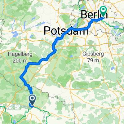 Route from Wittenberg