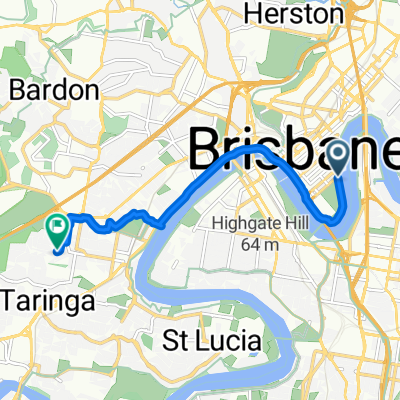 Kangaroo Point Bridge, Brisbane to Orchard St, Toowong