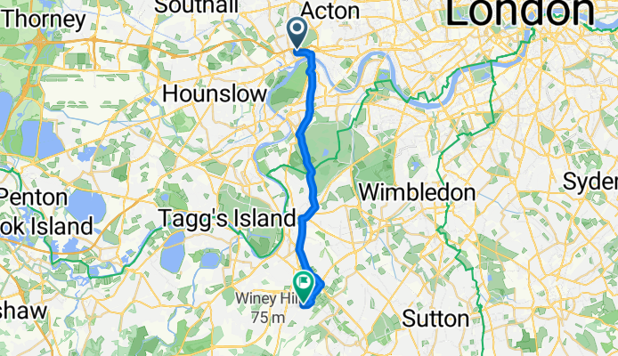 Clayponds Lane, Brentford to Cox Lane, Chessington