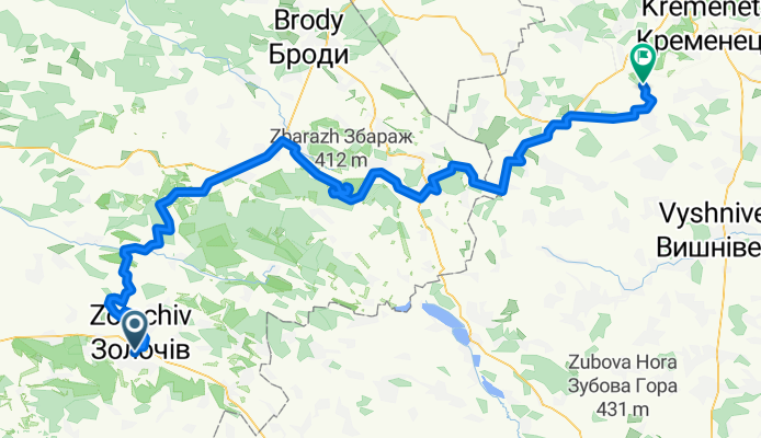 Золочів - Підгірці - Підкамінь - Почаїв - Рудка