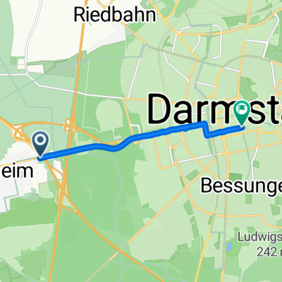 Wilhelm-Leuschner-Straße, Griesheim nach Ludwigsplatz, Darmstadt