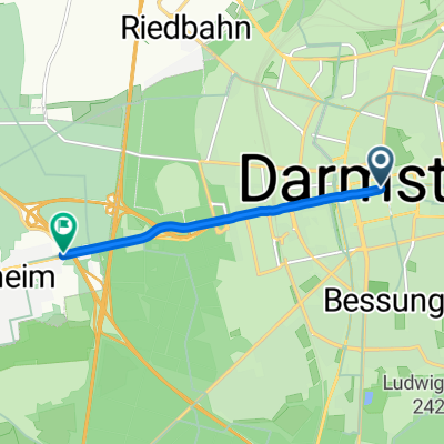Luisenstraße, Darmstadt nach Wilhelm-Leuschner-Straße, Griesheim