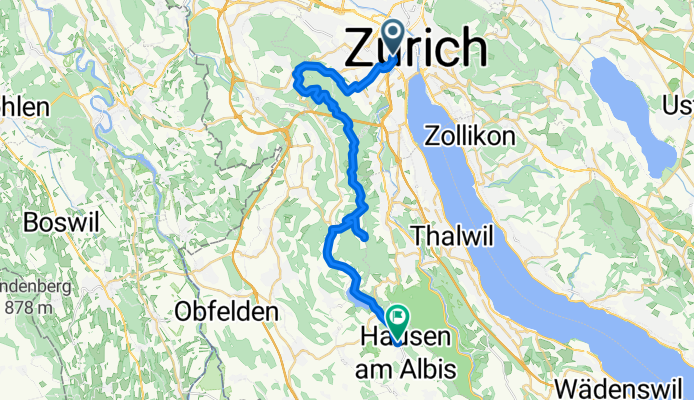 Stauffacherstrasse, Zürich nach Schöneggstrasse, Hausen am Albis