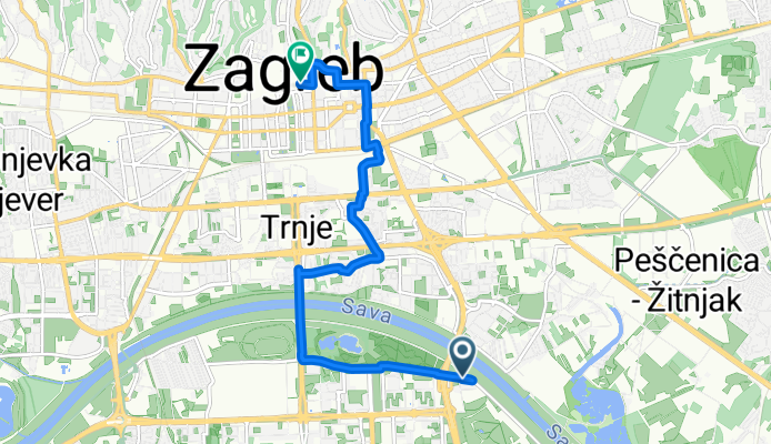Sajmišna cesta, Zagrzeb do Gornji Grad–Medveščak, Zagrzeb