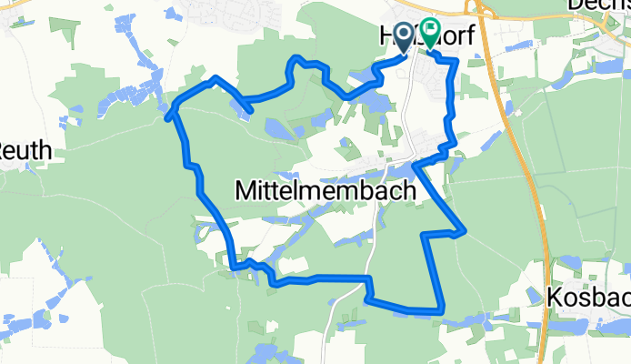 GPX Download: Teich mit Bauwagen – Gasthaus Gumbrecht Runde von Heßdorf