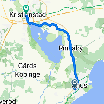 Route to Kristianstad