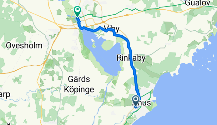 Route to Kristianstad