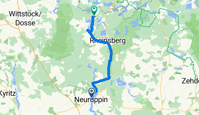 Neuruppin Rheinsberger Tor nach Heegeseeweg