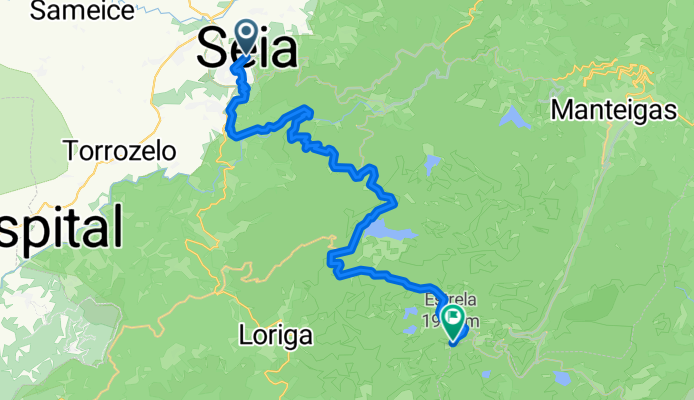 De Rua Mota Veiga a Torre da Serra da Estrela