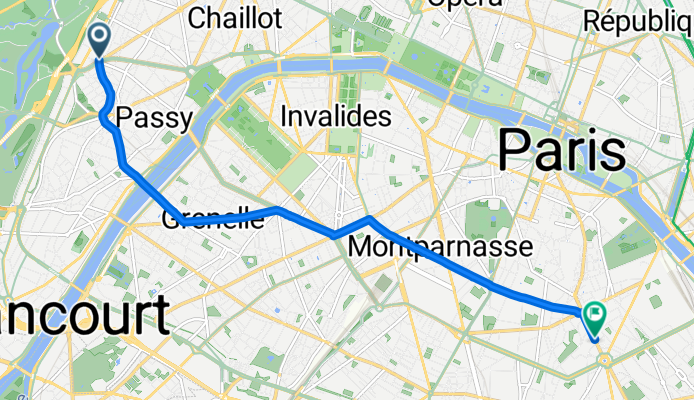 Boulevard Flandrin, Paris à Rue Coypel, Paris