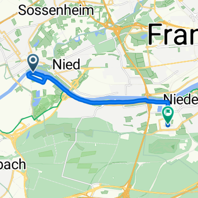 Höchster Weg, Frankfurt am Main nach Lyoner Straße, Frankfurt am Main
