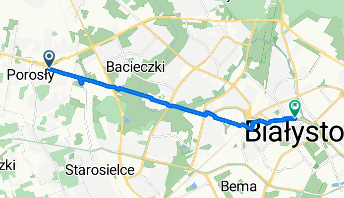 Porosły, Porosły do Włókiennicza, Białystok
