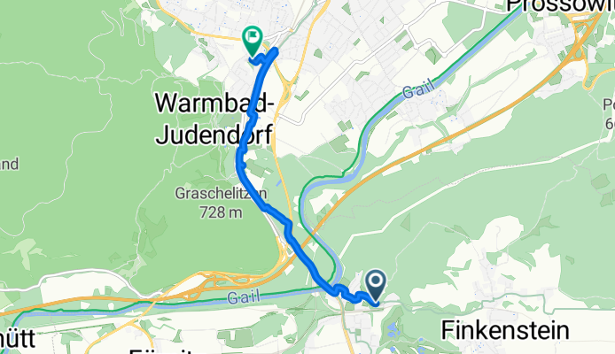 Warmbaderstraße, Finkenstein am Faaker See nach Warmbader Allee, Villach