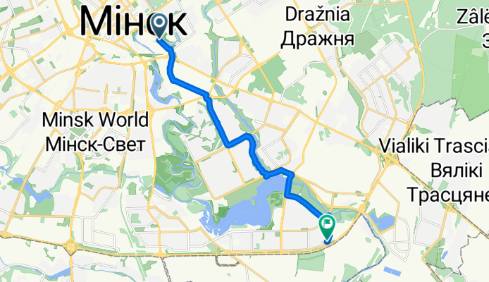 Октябрьская улица, Минск до Столбцовская улица, Минск