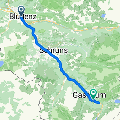 Bahnhofplatz, Bludenz nach Partenen