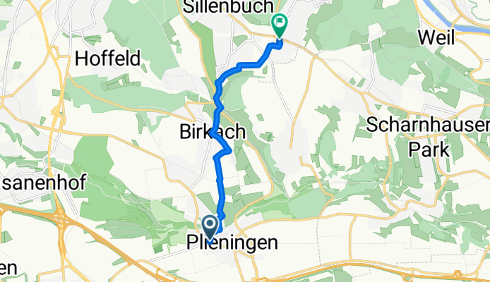 Echterdinger Straße, Stuttgart nach Pfennigäcker, Stuttgart