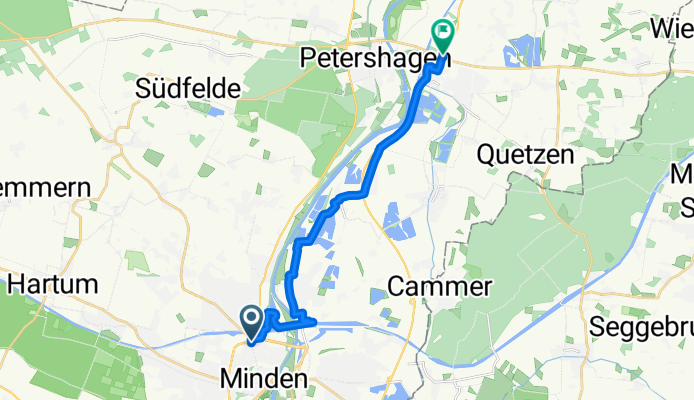 Stiftstraße, Minden nach Kraftwerksiedlung, Petershagen