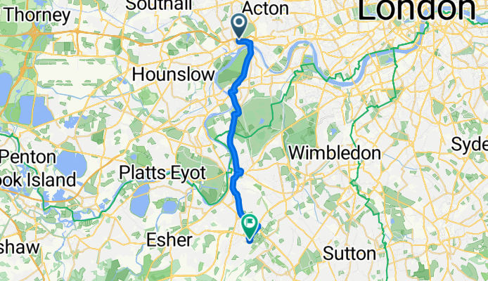Clayponds Lane, Brentford to Davis Road, Chessington