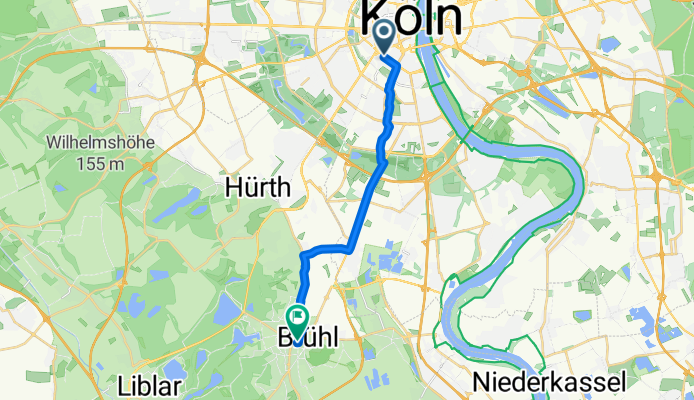 Am Weidenbach, Köln nach Balthasar-Neumann-Platz, Brühl