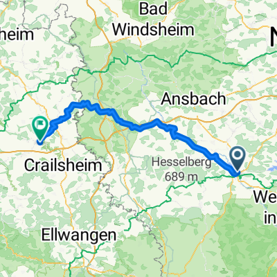 Von Kirchberg an der Jagst bis Gunzenhausen