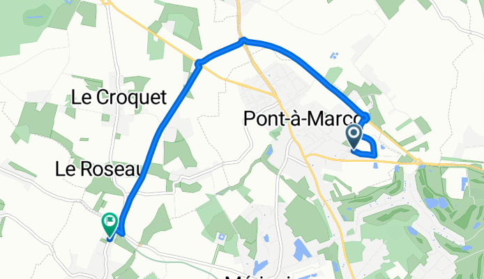Rue Marguerite Dubois, Pont-à-Marcq à Rue du Général de Gaulle, Tourmignies