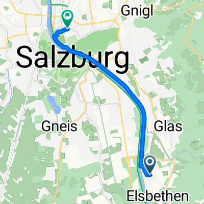 Sportplatzweg, Elsbethen nach Haydnstraße, Salzburg