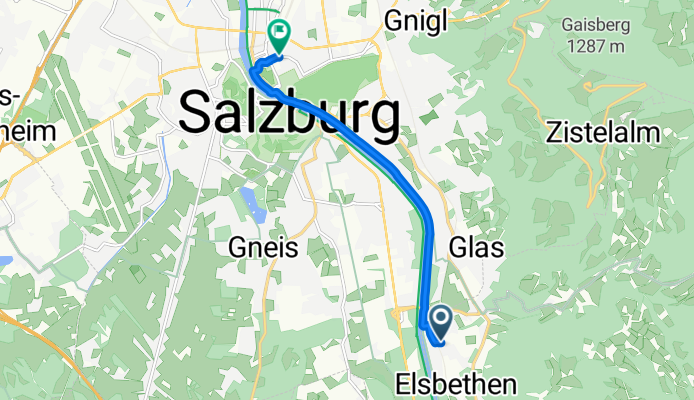 Sportplatzweg, Elsbethen nach Haydnstraße, Salzburg