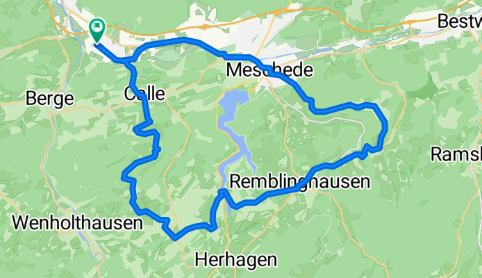 MTB-Tour Wennemen, Calle, Oesterberge, Büenfeld, Erflinghausen, Horbach, Remblinghausen, Löllinghausen, Klause, Schederberge, Meschede, Stockhausen, Wennemen.
