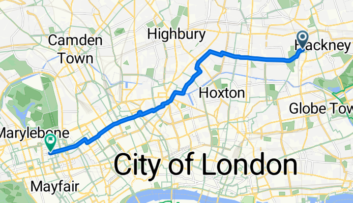 Mare Street, London to Weymouth Street, London
