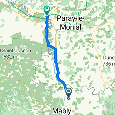 Chemin de la Chevrette, Pouilly-sous-Charlieu à Place de la Grève, Digoin
