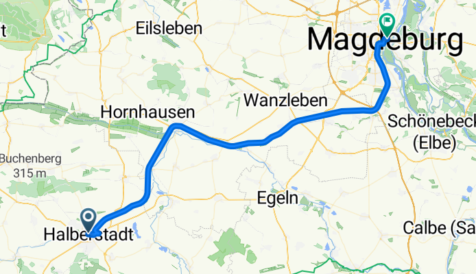 Georgenstraße, Halberstadt nach Tränsberg, Magdeburg